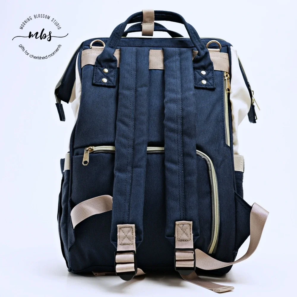 NWOT Naibei Multi-Function Colorblock Diaper Bag Backpack Red Navy Cream